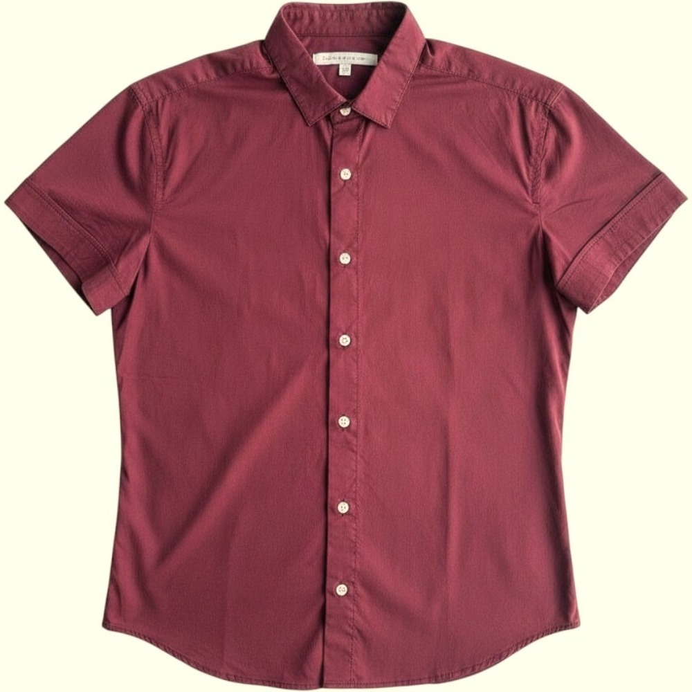 Parke & Ronen Burgundy Casual Button Down Shirt